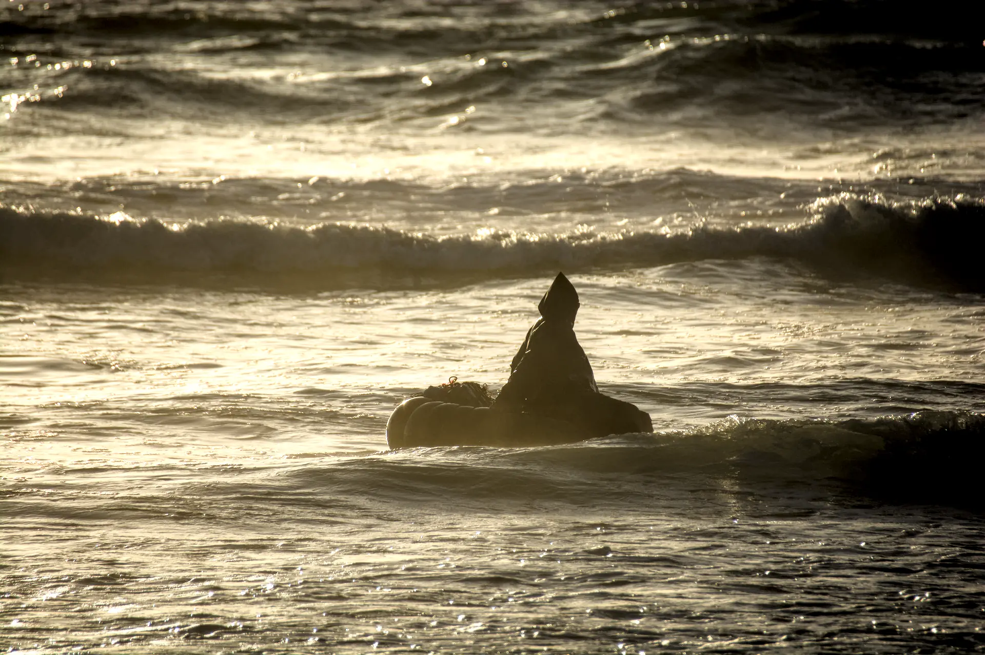 Pecheur lumière fin de journée
